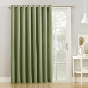 Sun Zero Barrow Energy Efficient Grommet Sliding Patio Door Curtain Panel, 100" x 84", Sage Green